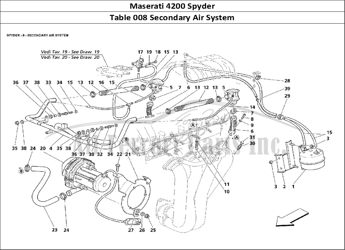 Ferrari Parts Maserati 4200 Spyder Page 008 Secondary Air System