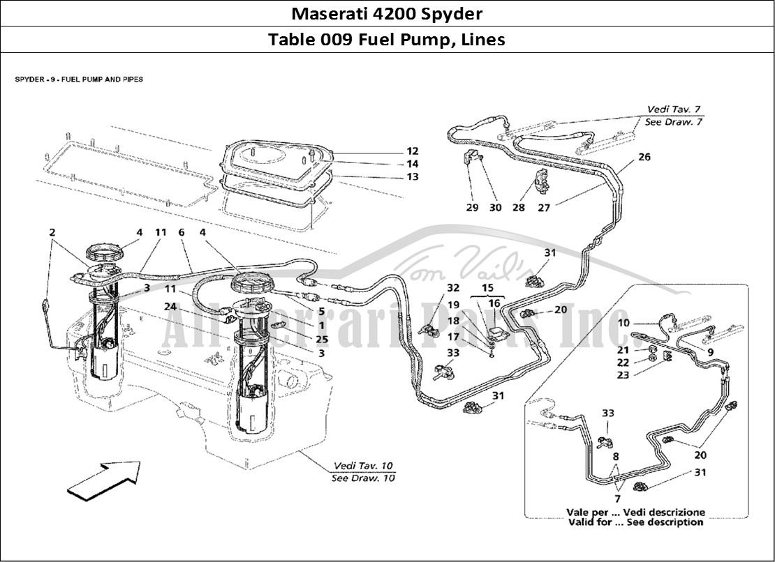 Ferrari Parts Maserati 4200 Spyder Page 009 Fuel Pump and Pipes