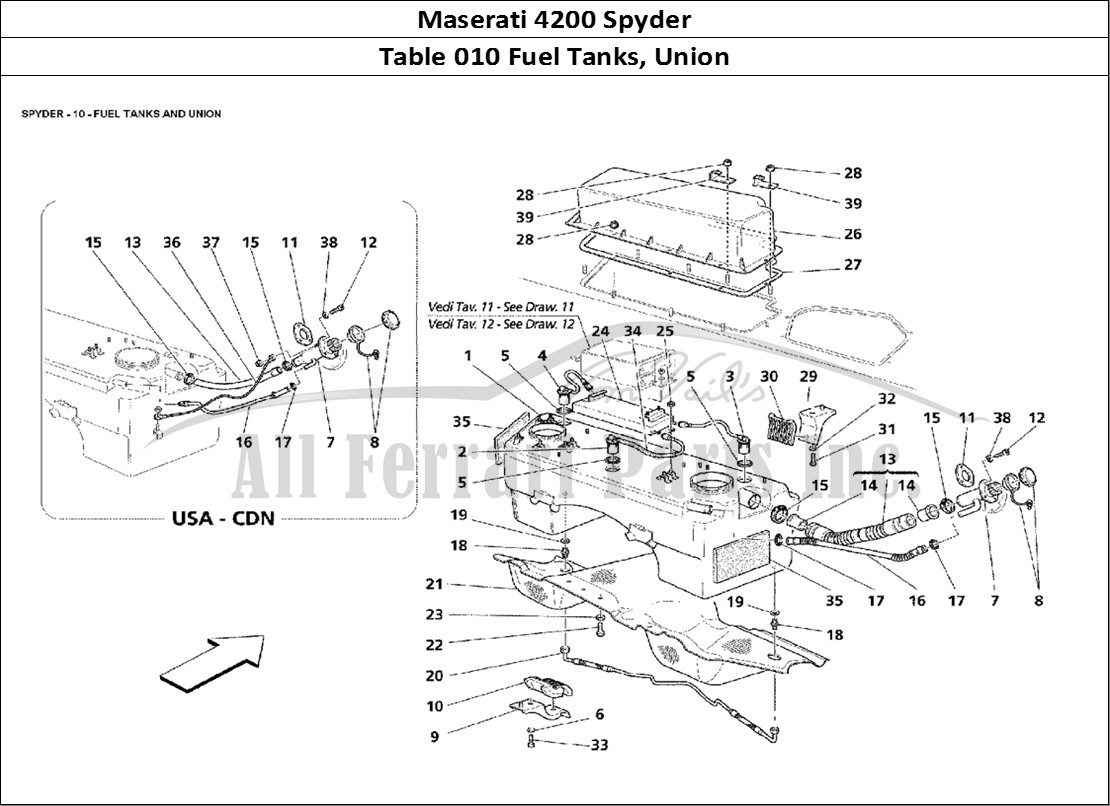 Ferrari Parts Maserati 4200 Spyder Page 010 Fuel Tanks and Union