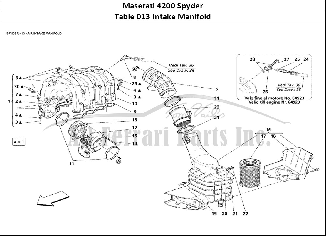 Ferrari Parts Maserati 4200 Spyder Page 013 Air Intake Manifold