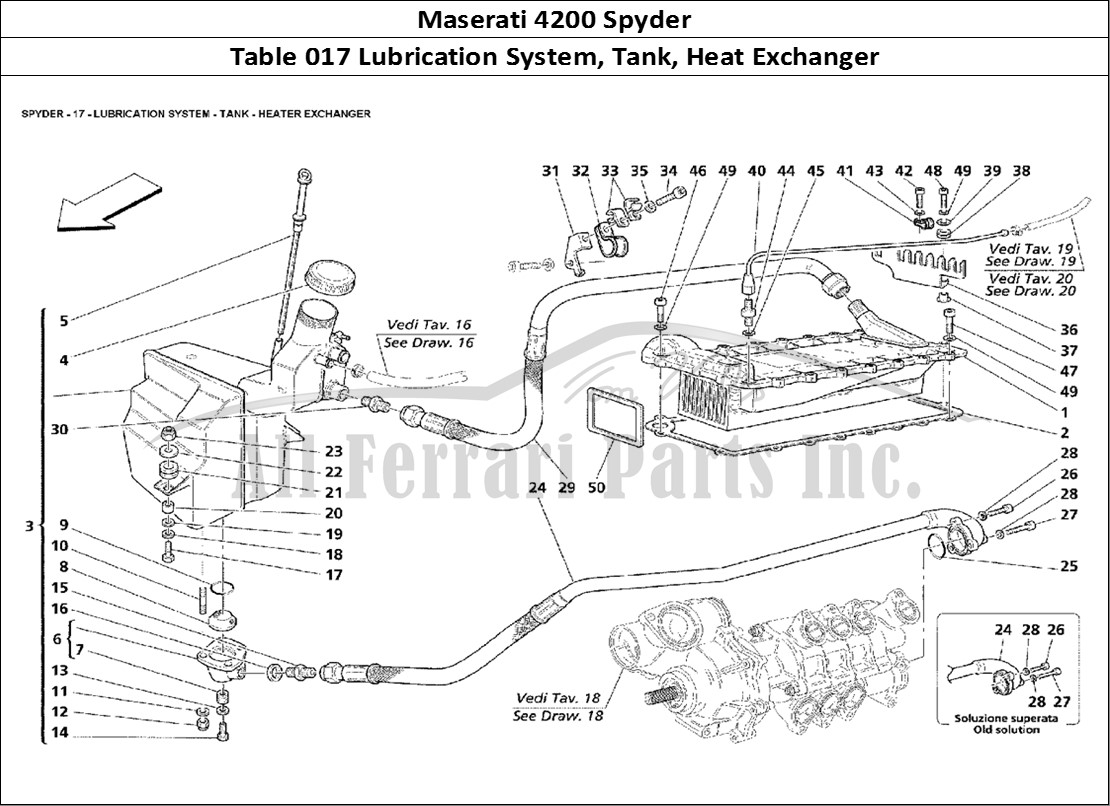 Ferrari Parts Maserati 4200 Spyder Page 017 Lubrication System - Tank