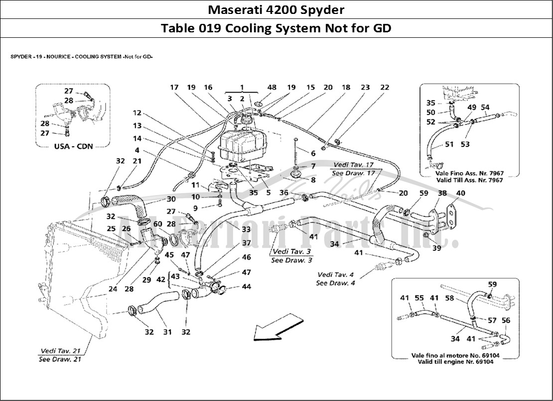 Ferrari Parts Maserati 4200 Spyder Page 019 Nourice - Cooling System