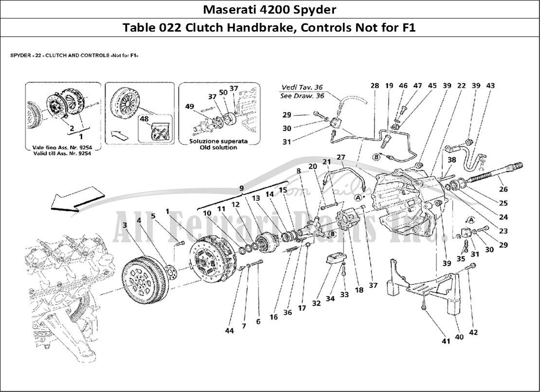 Ferrari Parts Maserati 4200 Spyder Page 022 Clutch and Controls -Not