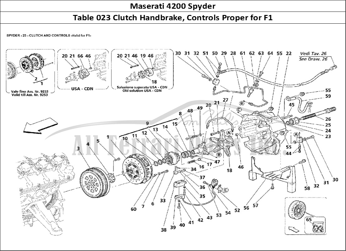 Ferrari Parts Maserati 4200 Spyder Page 023 Clutch and Controls -Vali