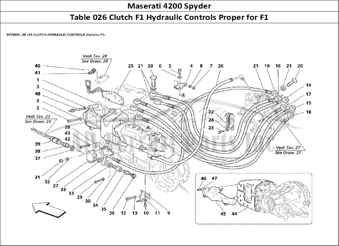Ferrari Parts Maserati 4200 Spyder Page 026 F1 Clutch Hydraulic Contr