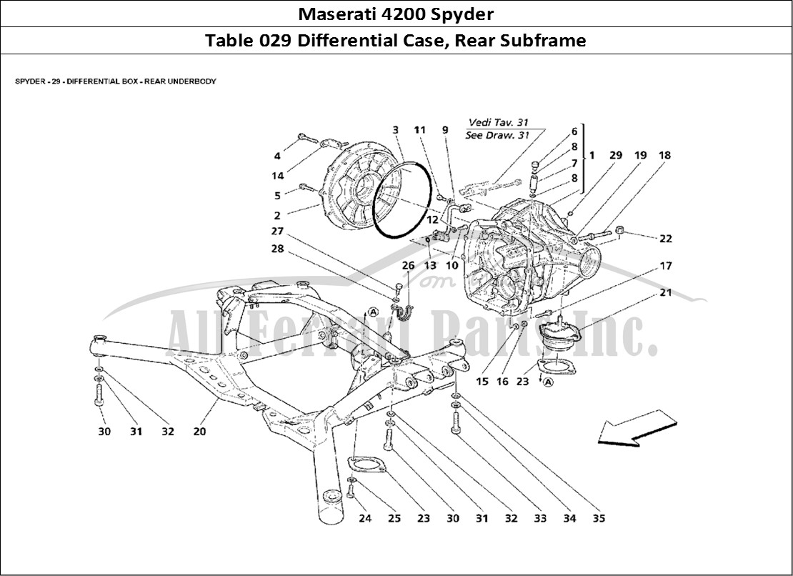 Ferrari Parts Maserati 4200 Spyder Page 029 Differential Box - Rear U