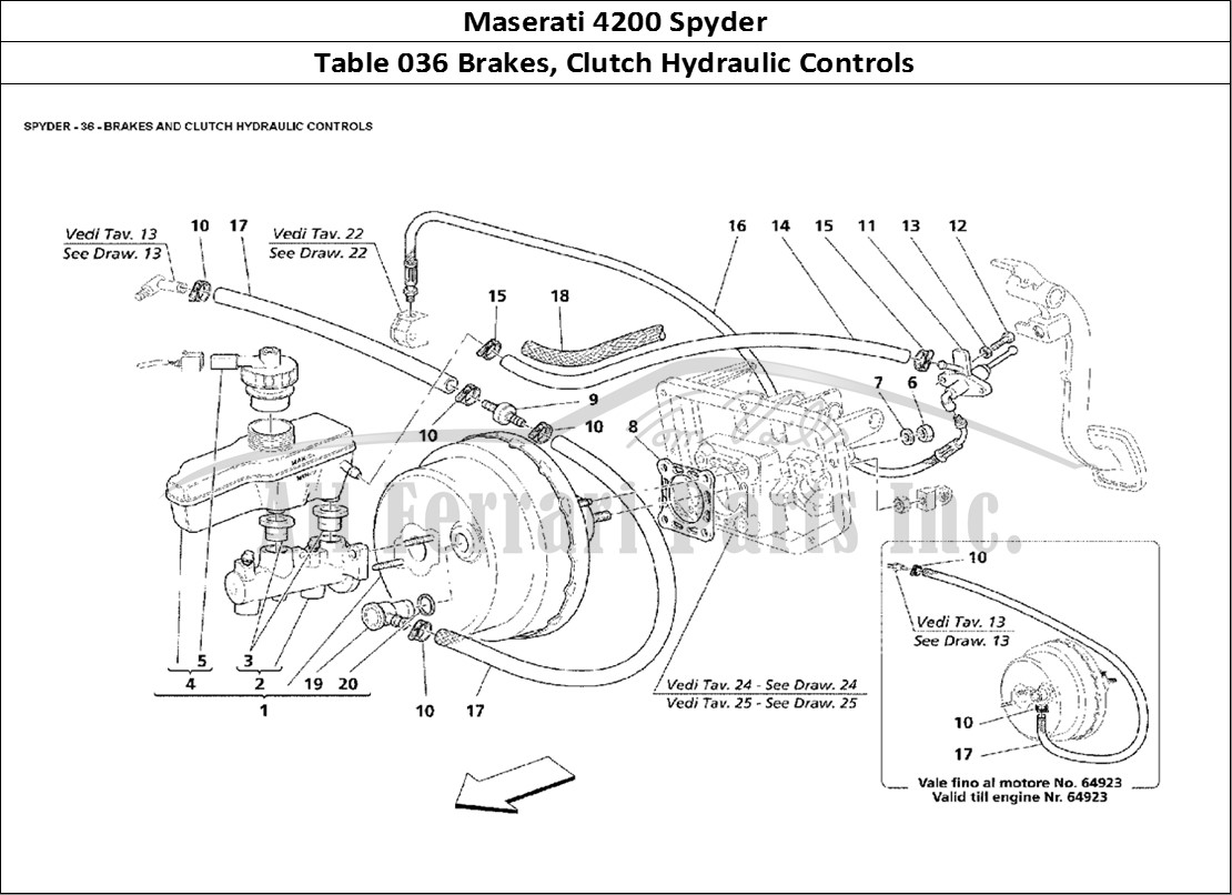 Ferrari Parts Maserati 4200 Spyder Page 036 Brakes and Clutch Hydraul