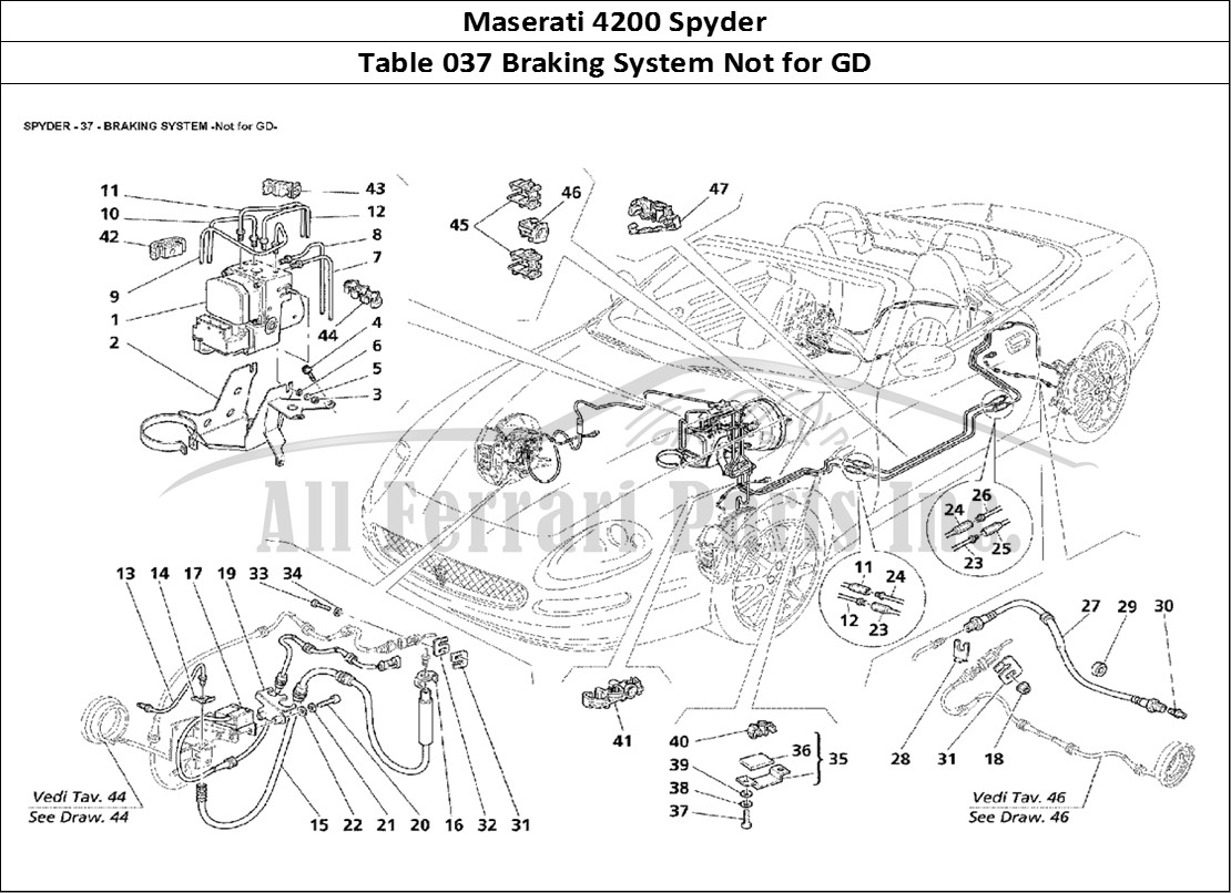 Ferrari Parts Maserati 4200 Spyder Page 037 Braking System -Not for G