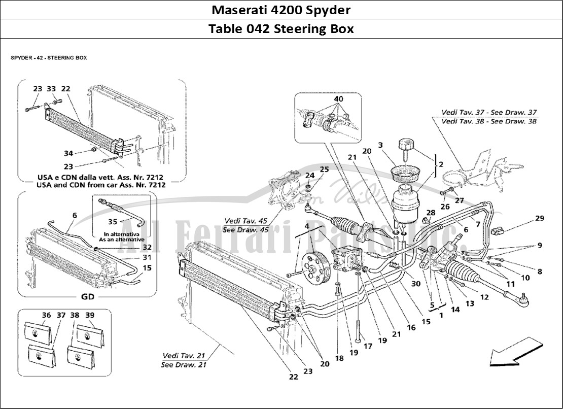 Ferrari Parts Maserati 4200 Spyder Page 042 Steering Box