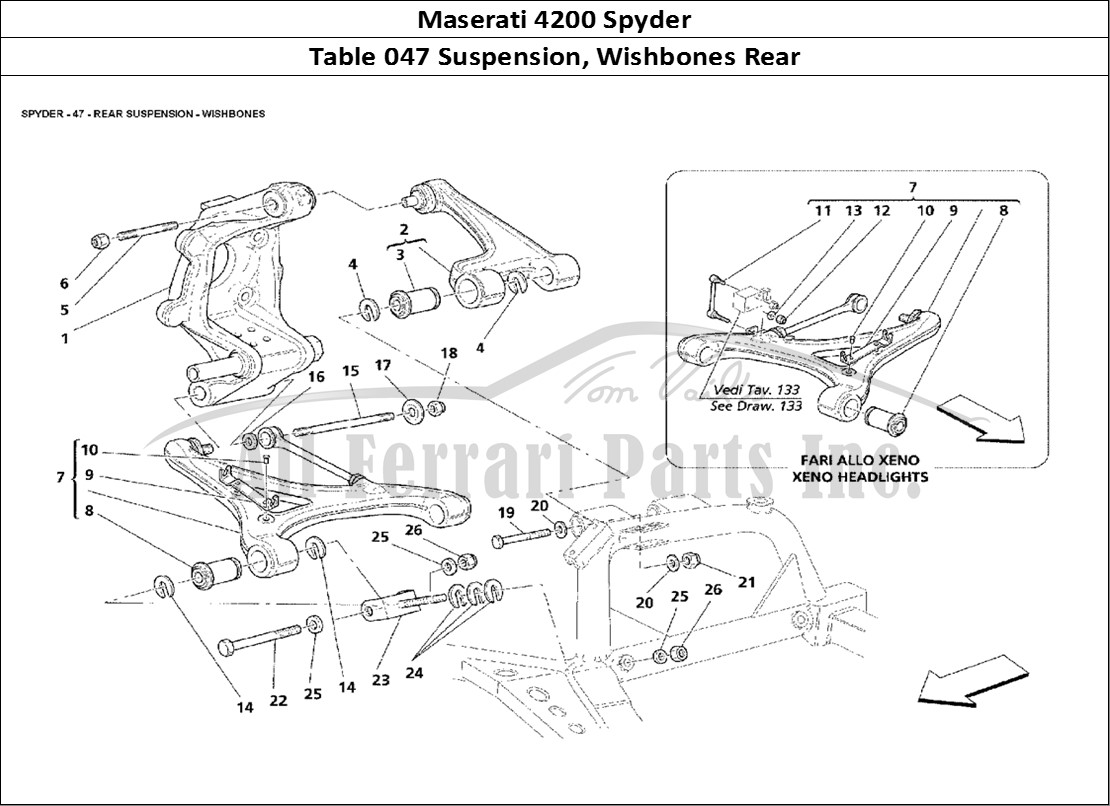 Ferrari Parts Maserati 4200 Spyder Page 047 Rear Suspension - Wishbon