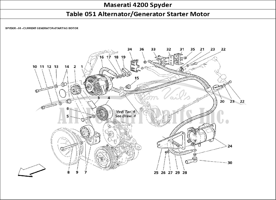Ferrari Parts Maserati 4200 Spyder Page 051 Current Generator-Startin