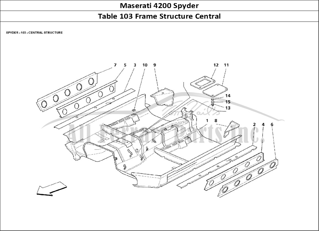 Ferrari Parts Maserati 4200 Spyder Page 103 Central Structure