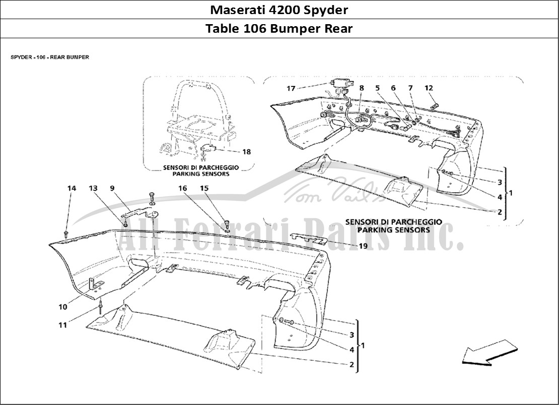 Ferrari Parts Maserati 4200 Spyder Page 106 Rear Bumper