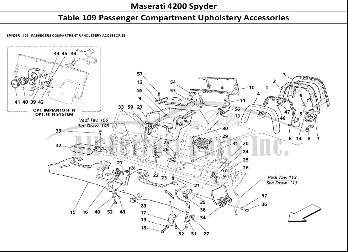 Ferrari Parts Maserati 4200 Spyder Page 109 Passegers Compartment Uph