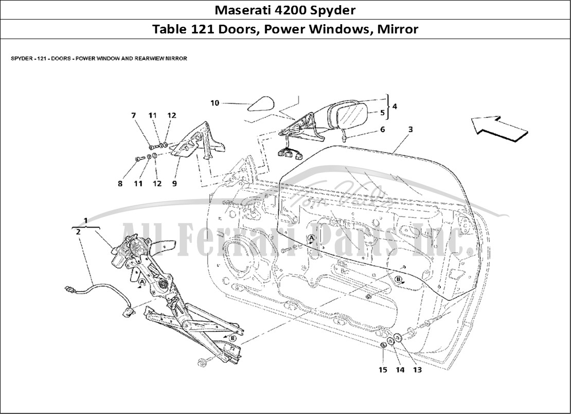 Ferrari Parts Maserati 4200 Spyder Page 121 Doors - Power Window and