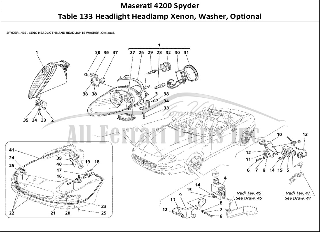 Ferrari Parts Maserati 4200 Spyder Page 133 Xeno Headligths and Headl