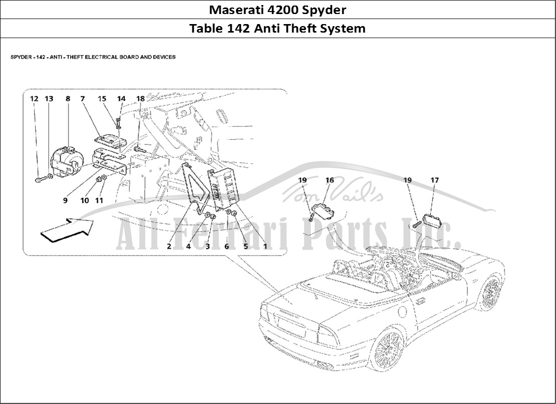 Ferrari Parts Maserati 4200 Spyder Page 142 Anti Theft Electrical Boa