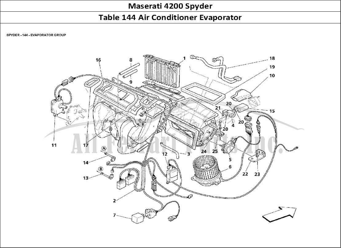 Ferrari Parts Maserati 4200 Spyder Page 144 Evaporator Group
