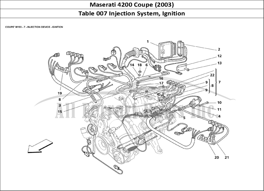 Ferrari Parts Maserati 4200 Coupe (2003) Page 007 Injection Device - Igniti