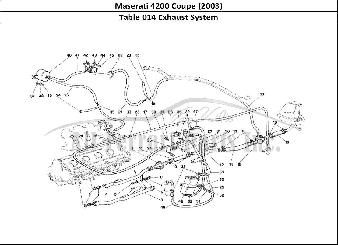 Ferrari Parts Maserati 4200 Coupe (2003) Page 014 Exhaust System