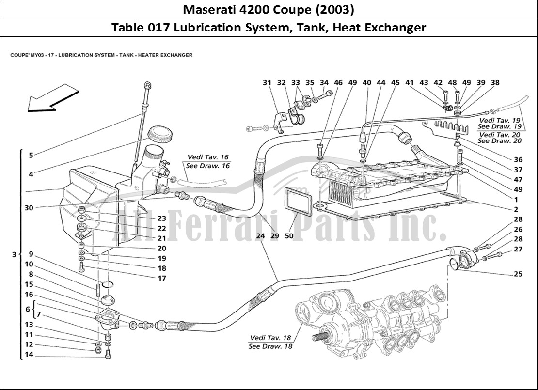 Ferrari Parts Maserati 4200 Coupe (2003) Page 017 Lubrication System - Tank