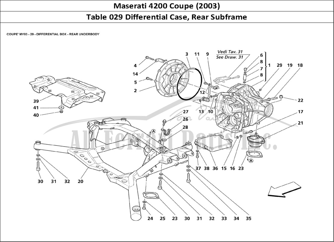 Ferrari Parts Maserati 4200 Coupe (2003) Page 029 Differential Box - Rear U