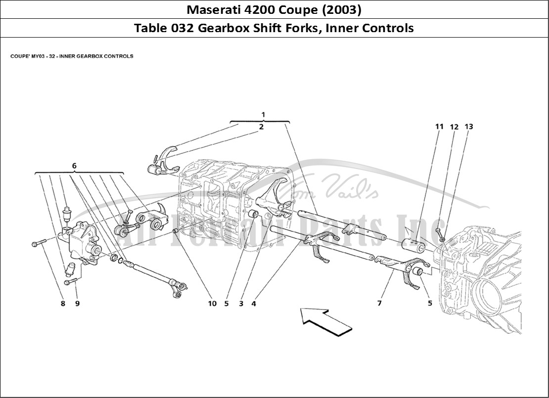Ferrari Parts Maserati 4200 Coupe (2003) Page 032 Inner Gearbox Controls