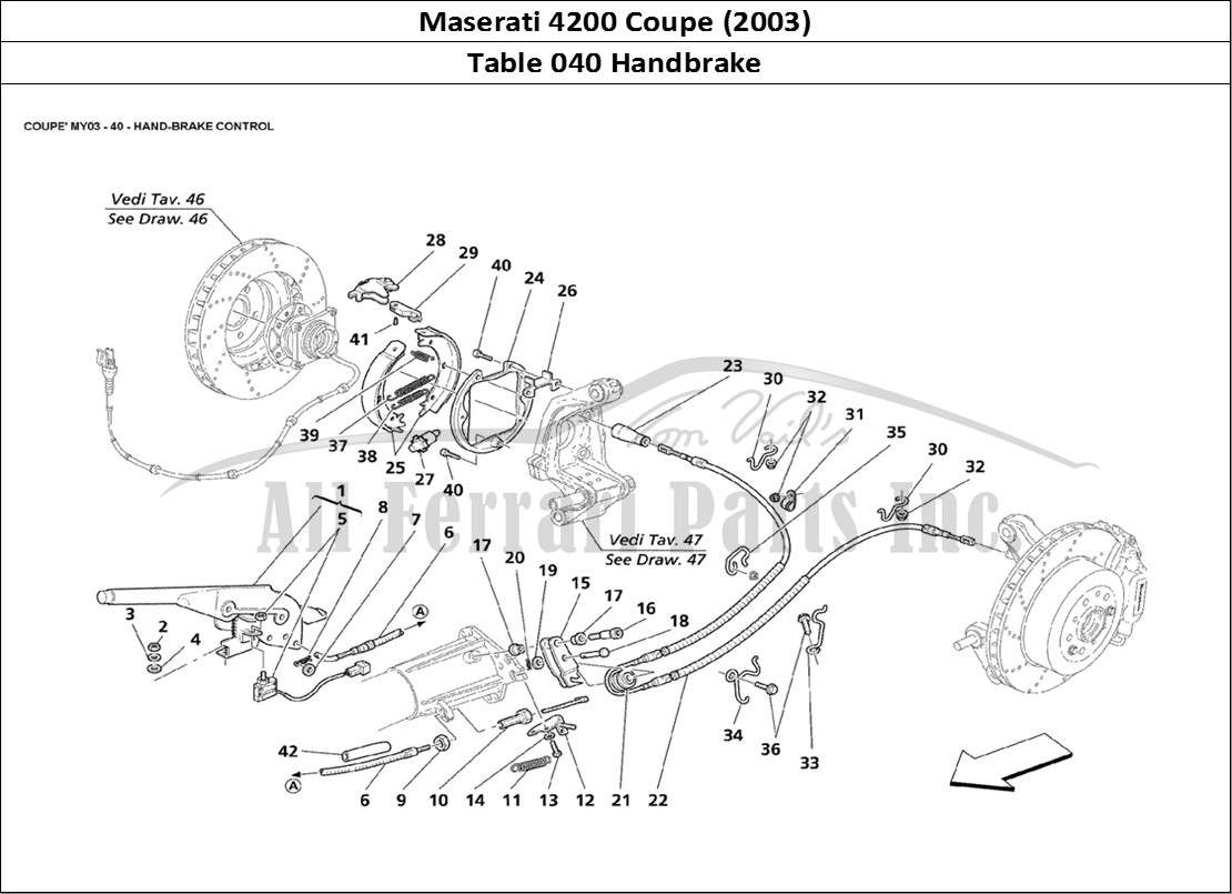 Ferrari Parts Maserati 4200 Coupe (2003) Page 040 Hand-Brake Control