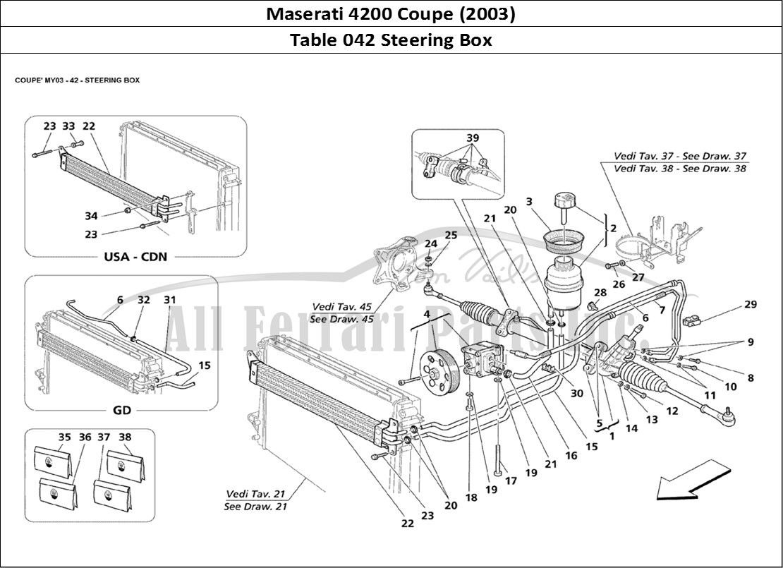 Ferrari Parts Maserati 4200 Coupe (2003) Page 042 Steering Box