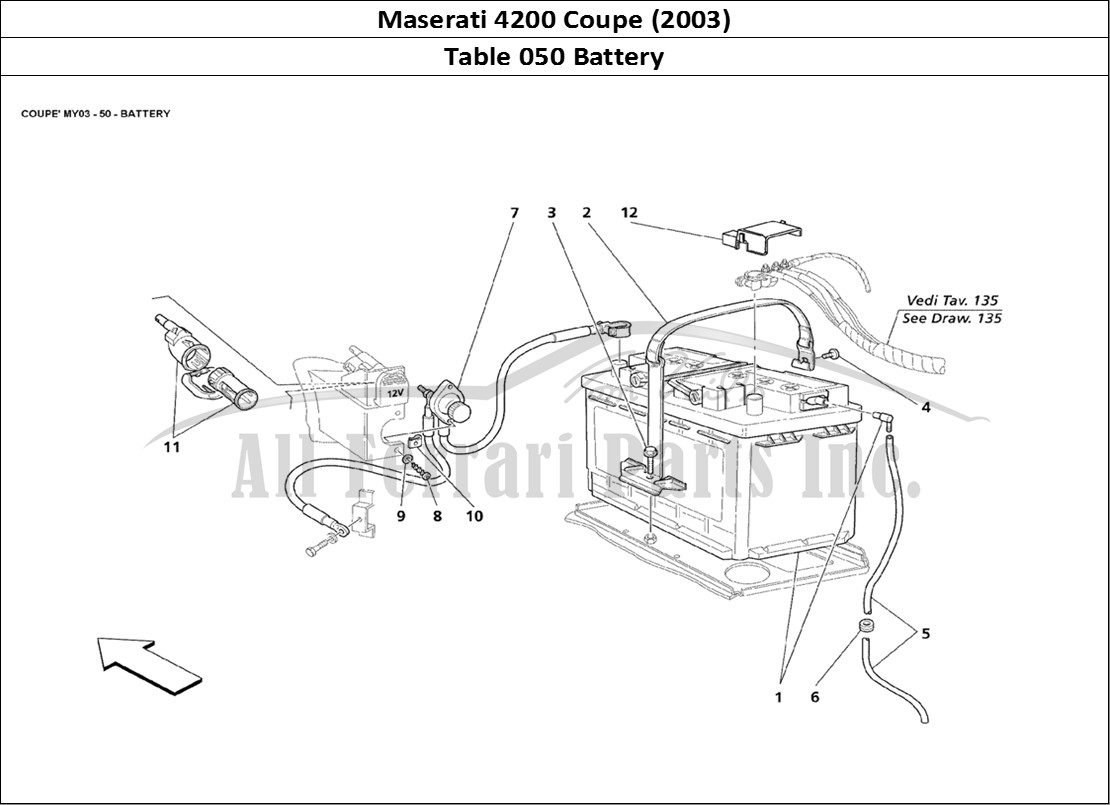 Ferrari Parts Maserati 4200 Coupe (2003) Page 050 Battery