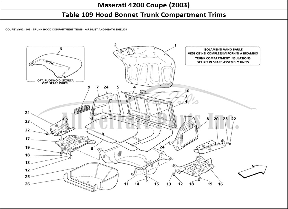 Ferrari Parts Maserati 4200 Coupe (2003) Page 109 Trunk Hood Compartment Tr
