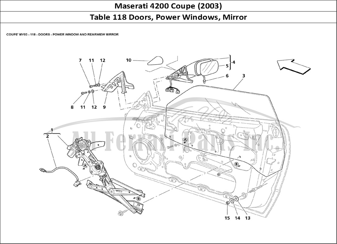 Ferrari Parts Maserati 4200 Coupe (2003) Page 118 Doors - Power Window and