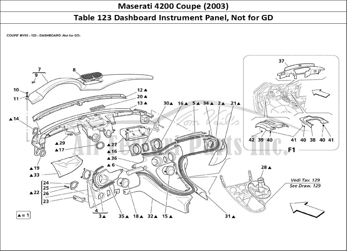 Ferrari Parts Maserati 4200 Coupe (2003) Page 123 Dashboards - Not for GD