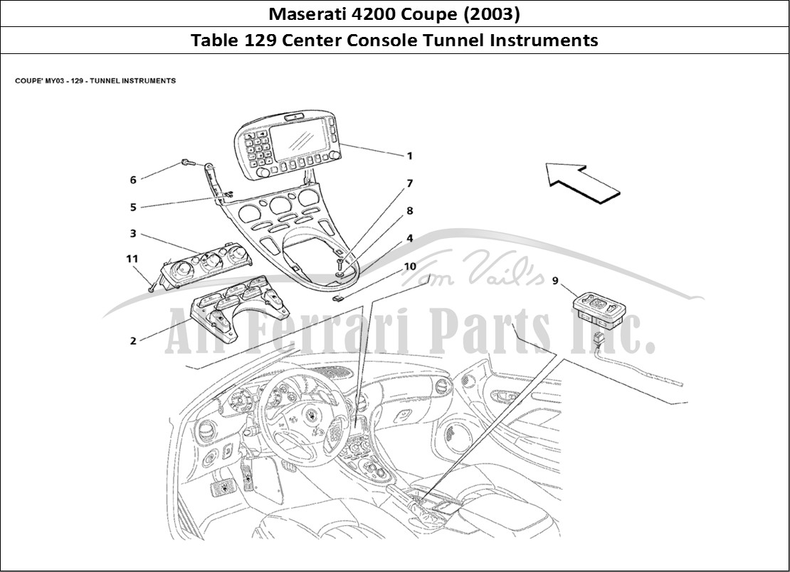 Ferrari Parts Maserati 4200 Coupe (2003) Page 129 Tunnel Instruments
