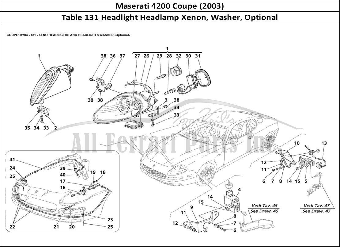 Ferrari Parts Maserati 4200 Coupe (2003) Page 131 Xeno Headlights and Headl