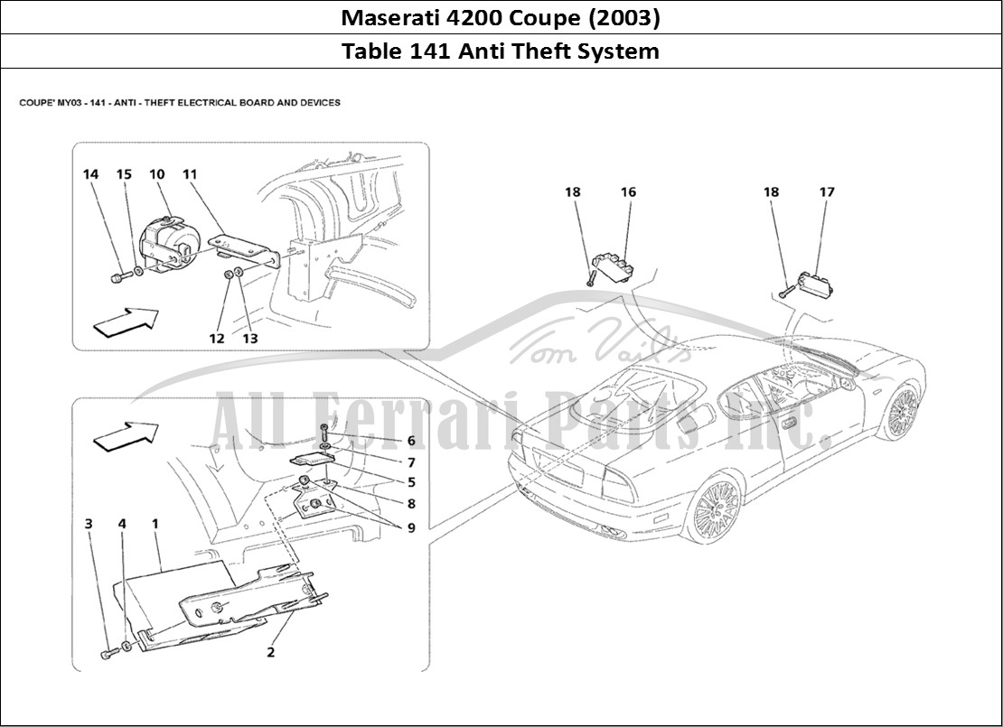 Ferrari Parts Maserati 4200 Coupe (2003) Page 141 Anti Theft Electrical Boa