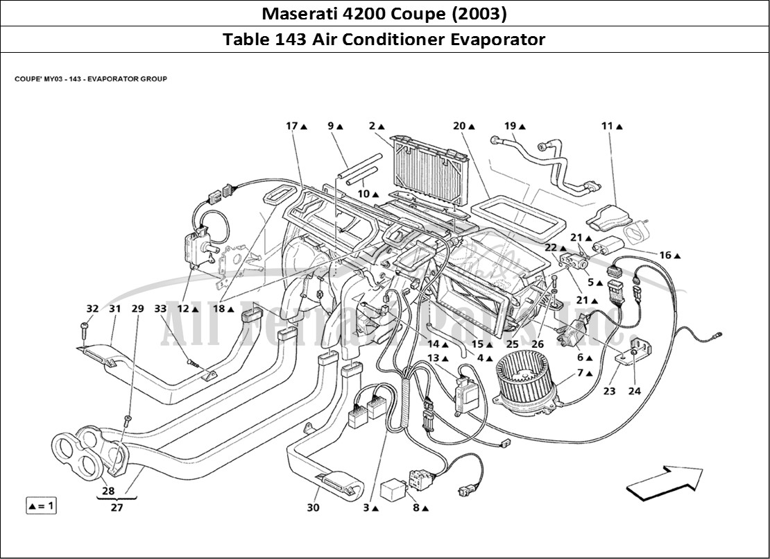 Ferrari Parts Maserati 4200 Coupe (2003) Page 143 Evaporator Group