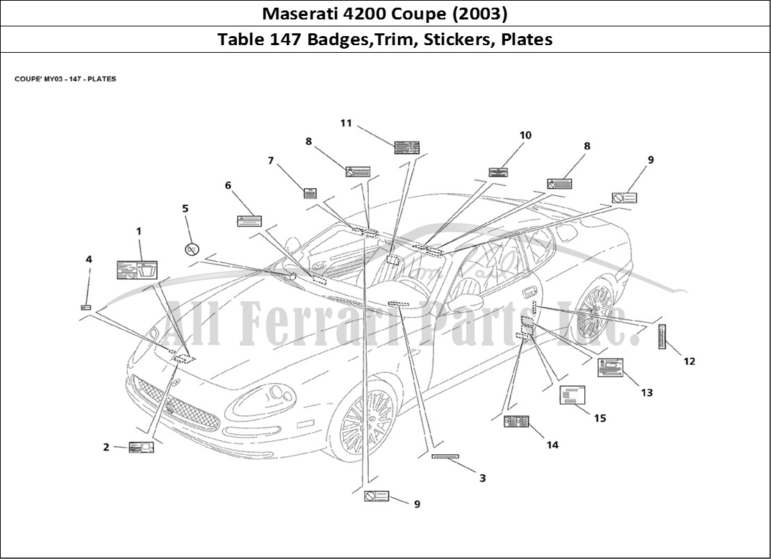 Ferrari Parts Maserati 4200 Coupe (2003) Page 147 Plates
