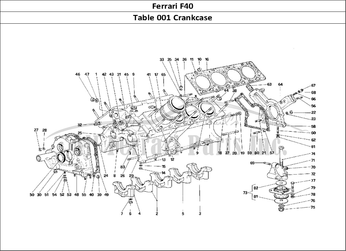 Ferrari Parts Ferrari F40 Page 001 Engine Block