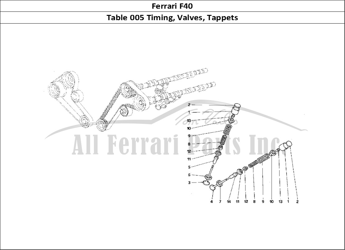Ferrari Parts Ferrari F40 Page 005 Timing - Tappets