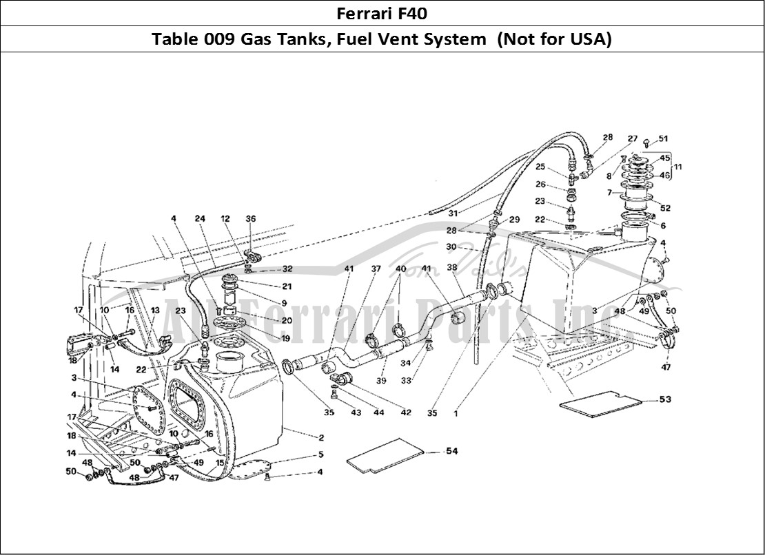 Ferrari Parts Ferrari F40 Page 009 Tanks and Gasoline Vent S