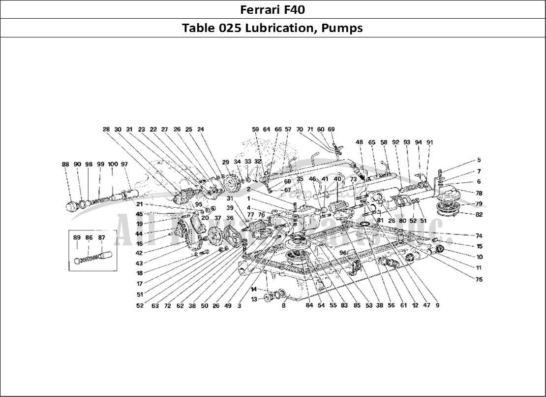 Ferrari Parts Ferrari F40 Page 025 Lubrication - Pumps