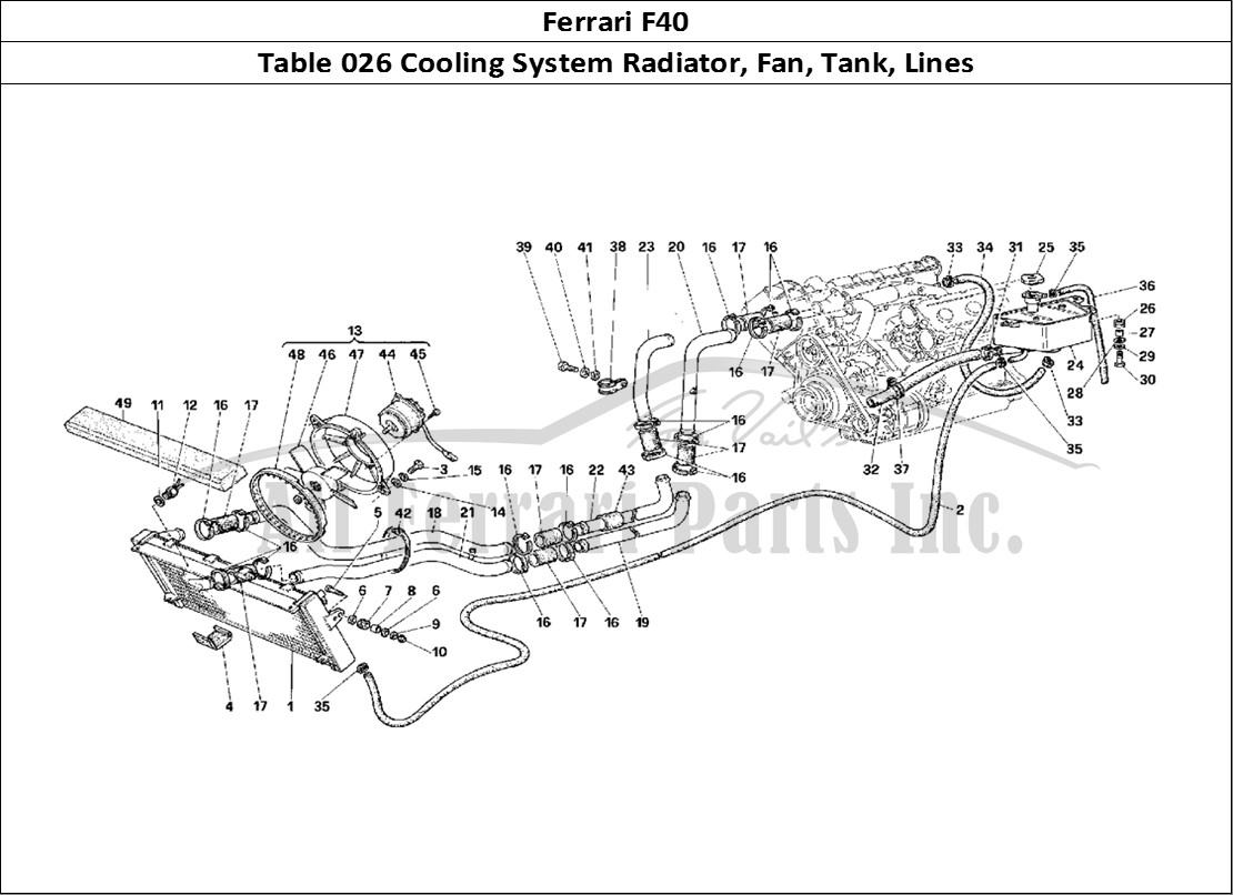 Ferrari Parts Ferrari F40 Page 026 Cooling System