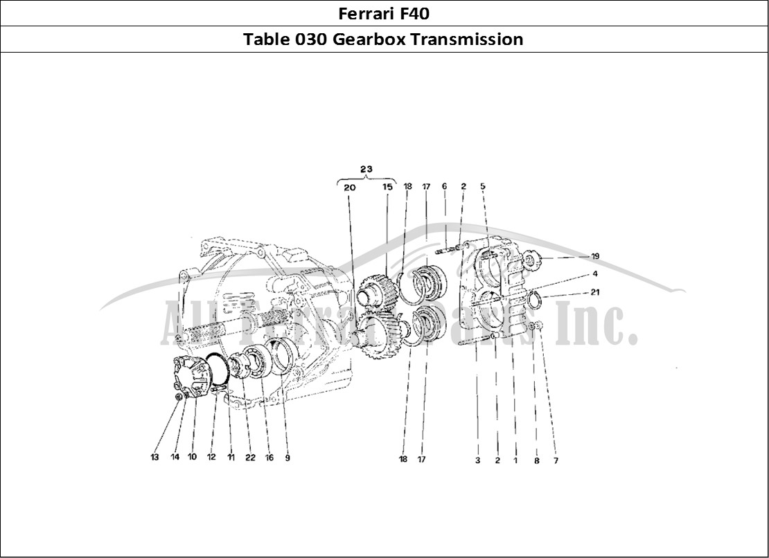 Ferrari Parts Ferrari F40 Page 030 Gearbox Transmission