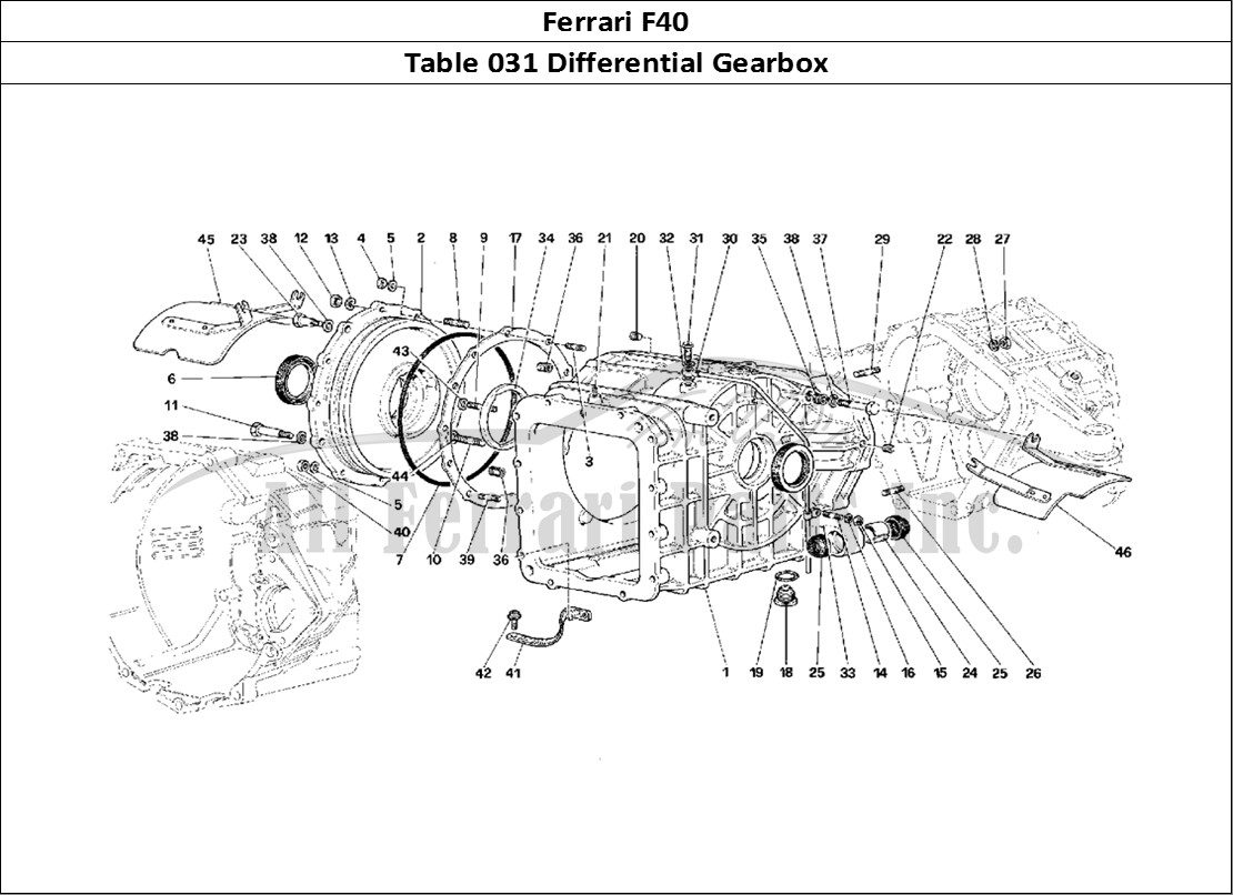Ferrari Parts Ferrari F40 Page 031 Differential Gearbox