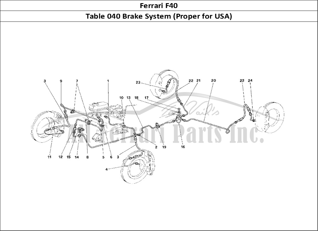 Ferrari Parts Ferrari F40 Page 040 Brake System -Valid for U