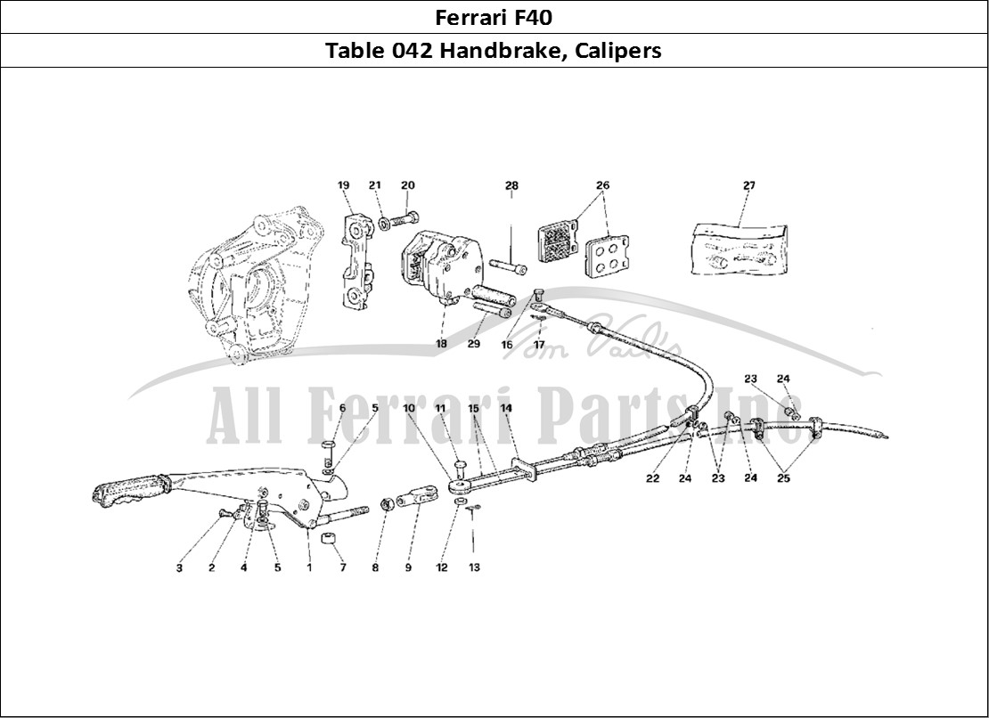 Ferrari Parts Ferrari F40 Page 042 Hand-Brake Control and Ca
