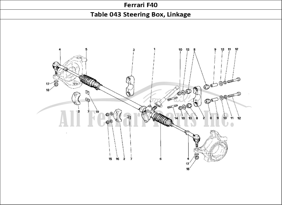 Ferrari Parts Ferrari F40 Page 043 Steering Box and Linkage