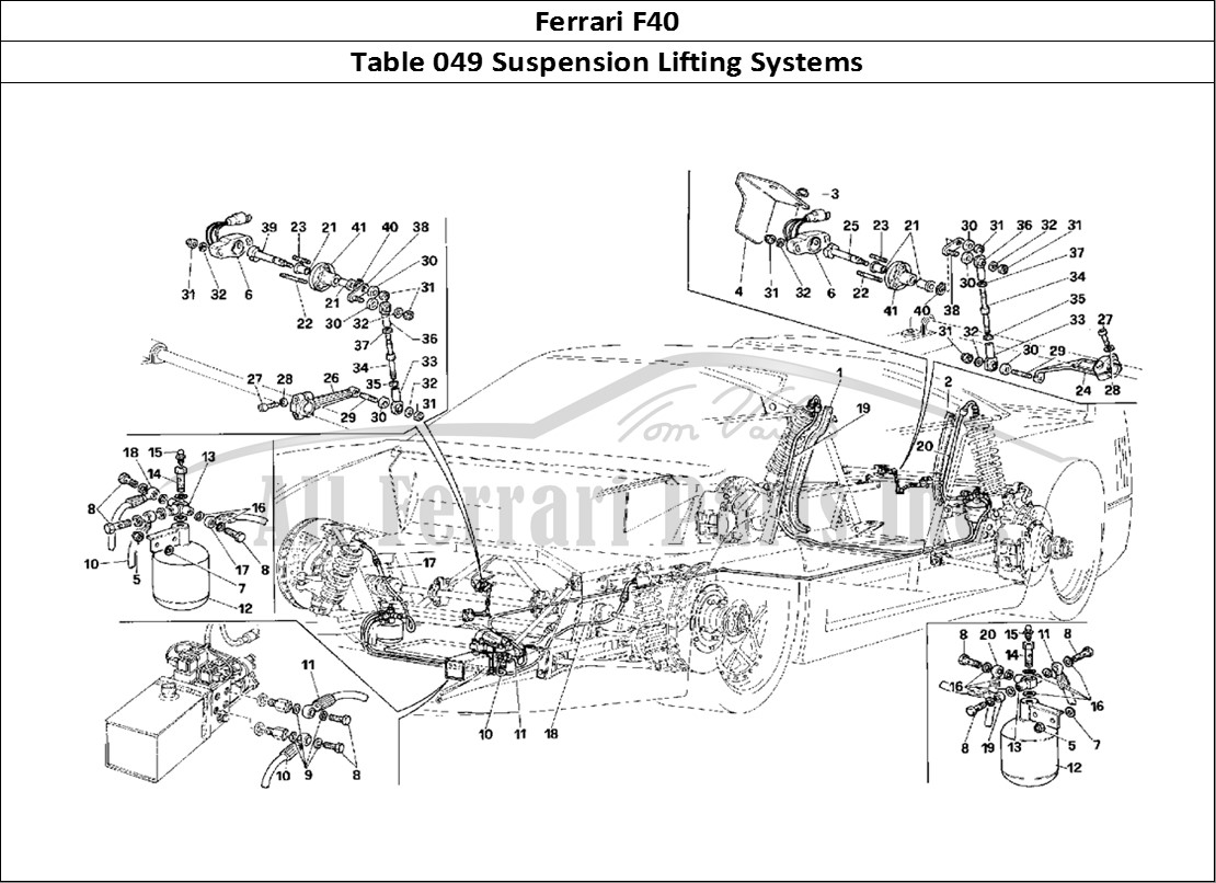 Ferrari Parts Ferrari F40 Page 049 Lifting Systems (for Equi