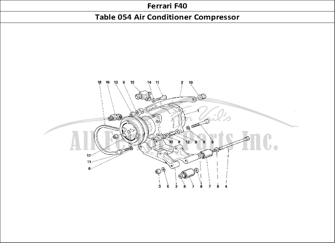 Ferrari Parts Ferrari F40 Page 054 Air Conditioned Compresso